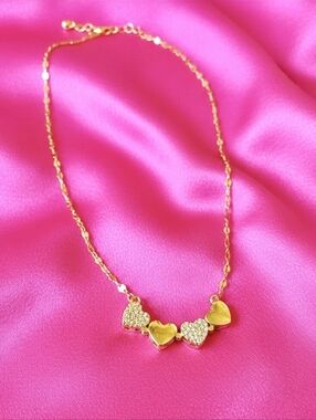 18K Gold-plated 5Designs Heart Clover Pendant Necklace - Elegant Women’s Jewelry